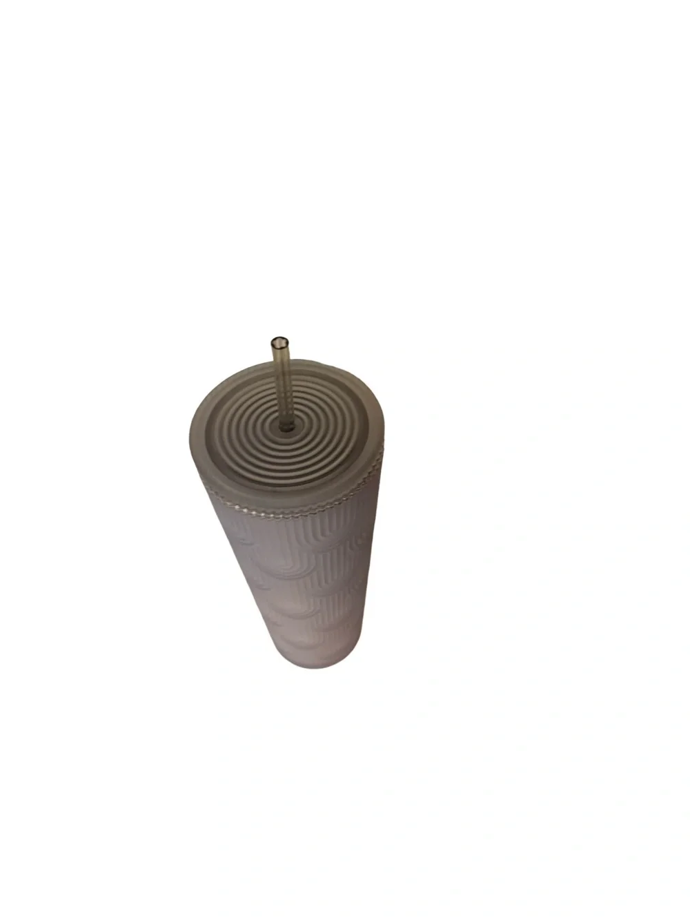 Brand New Starbucks Matte Grey/White Reusable Tumbler with Straw